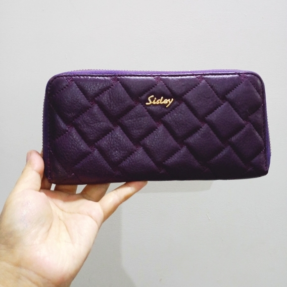 SISLEY long quilted purple wallet